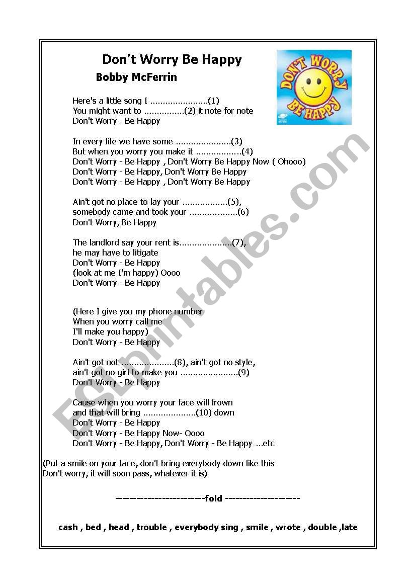 DonÂ´t worry, be happy worksheet
