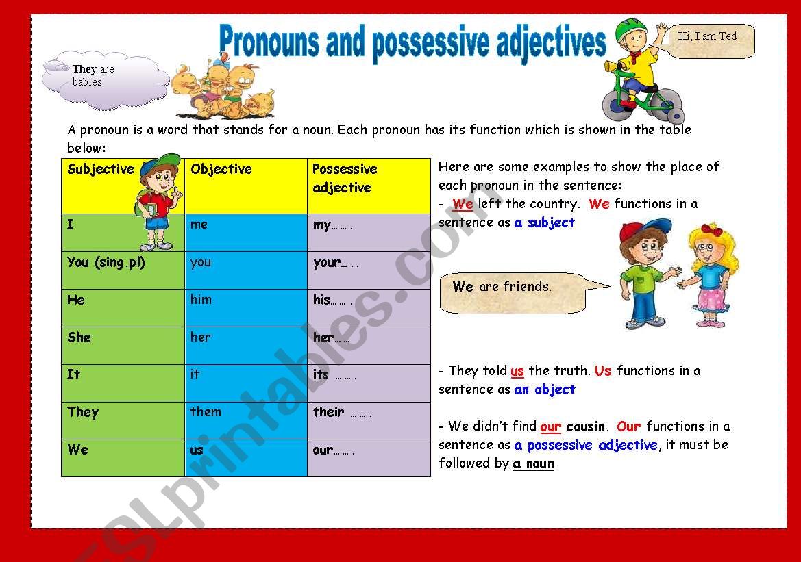 pronouns  worksheet