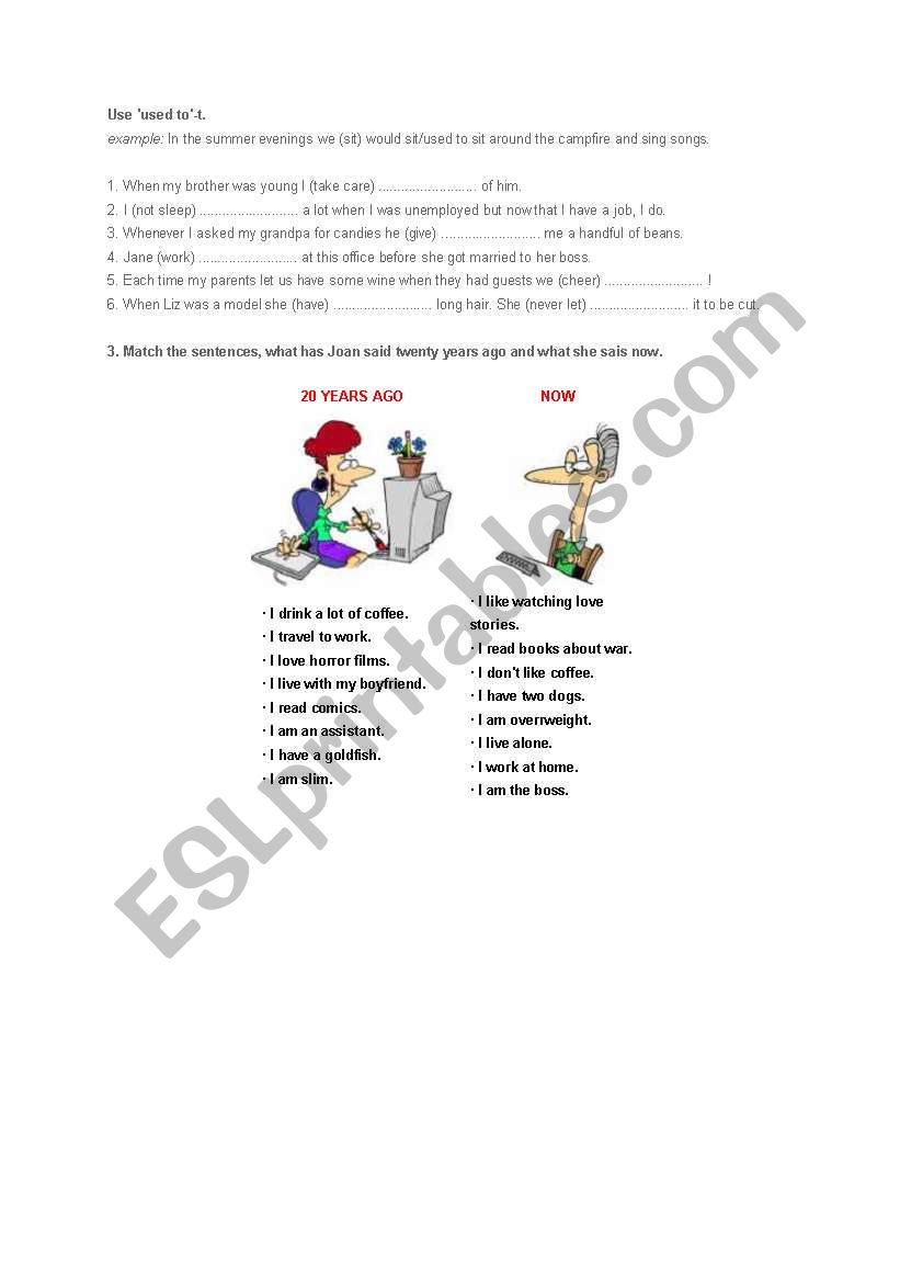 used to worksheet