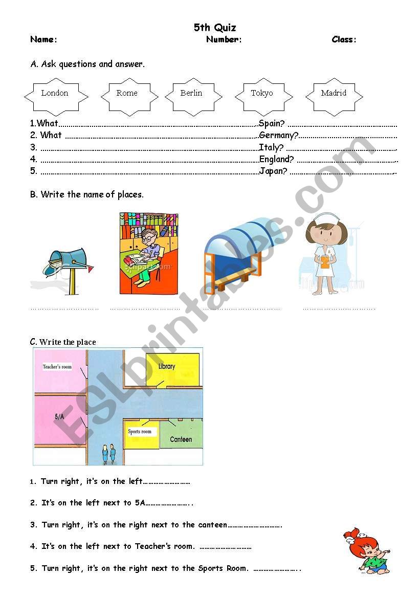 directions and capital cities quiz