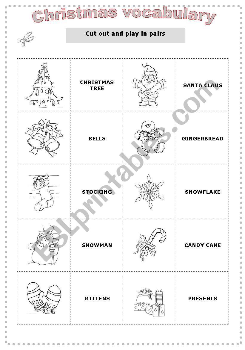 CHRISTMAS VOCABULARY worksheet