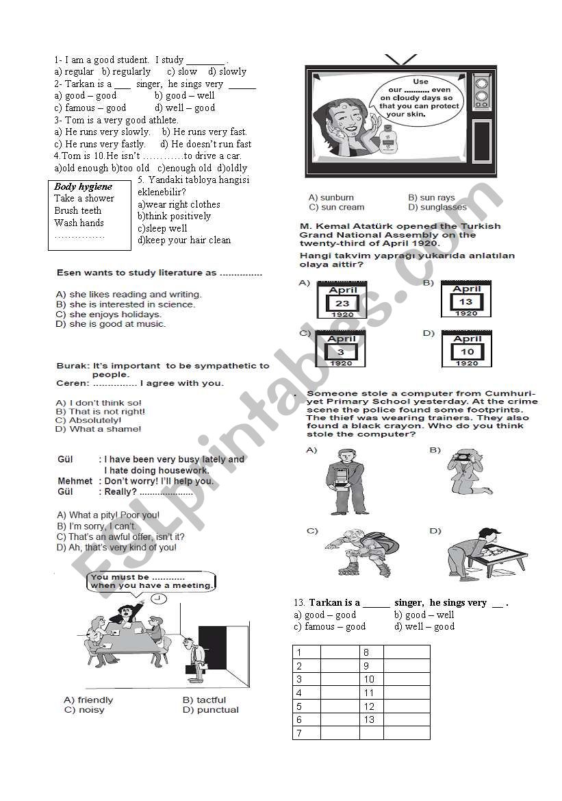 8th year spot on 2nd exam p2 worksheet