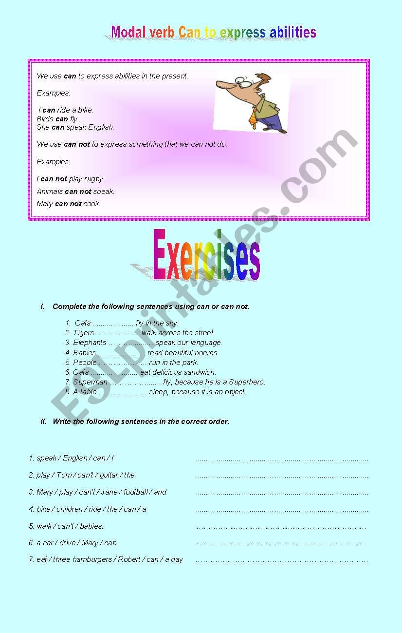 Can expressing abilities worksheet