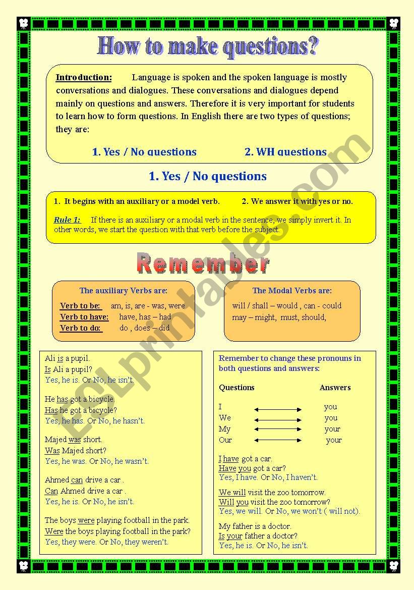 How to make a question? worksheet