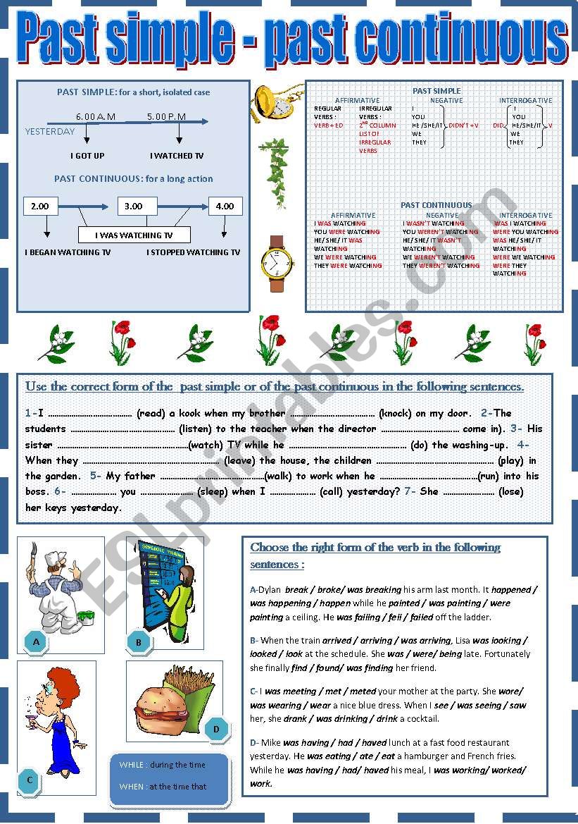 PAST SIMPLE- PAST CONTINUOUS worksheet