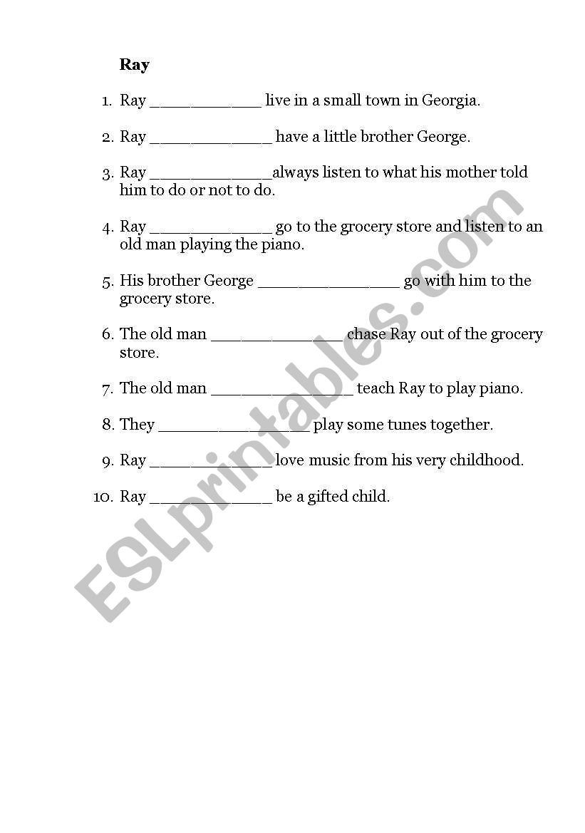Ray worksheet