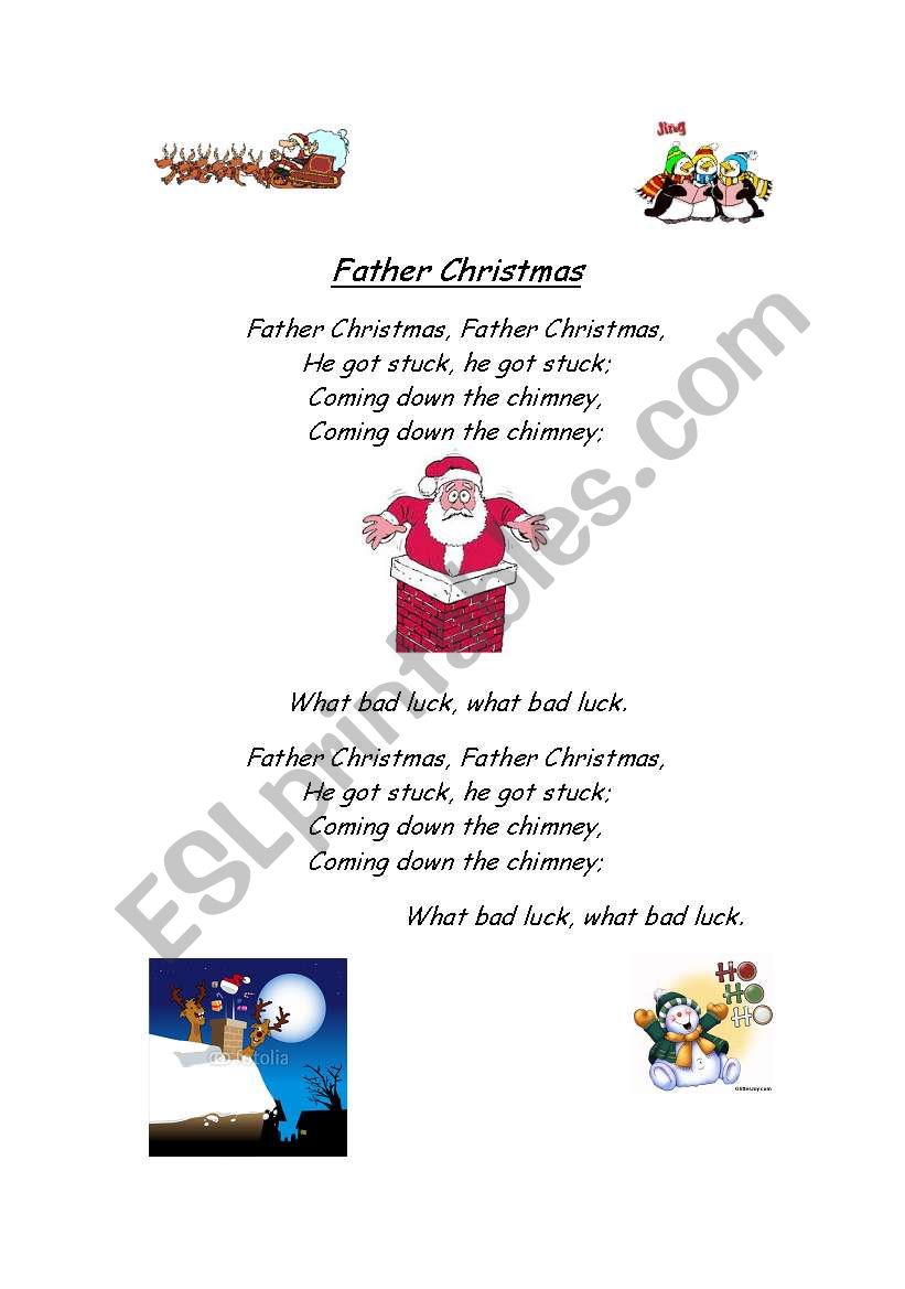 father christmas stuck down the chimney