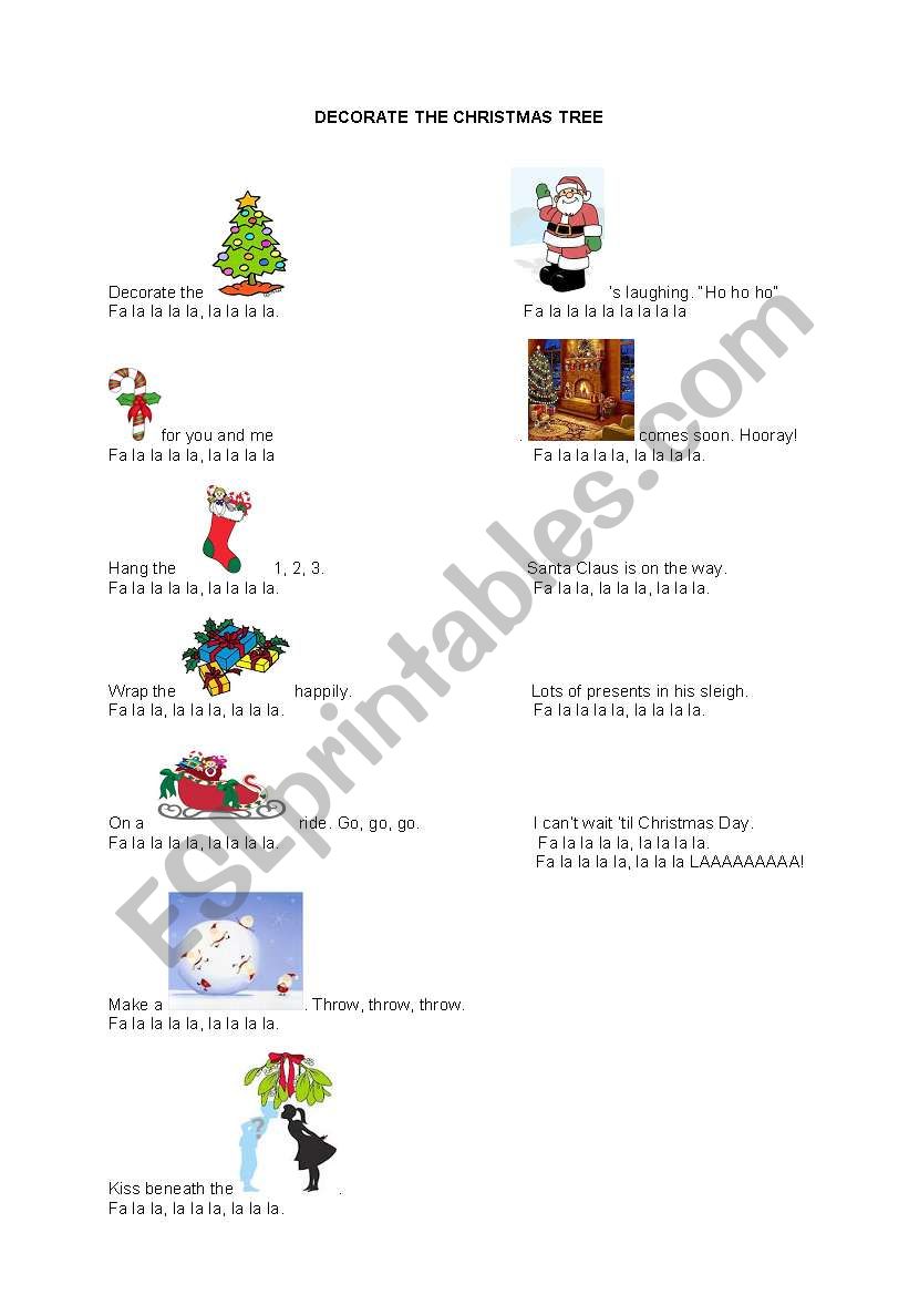 Christmas Song worksheet