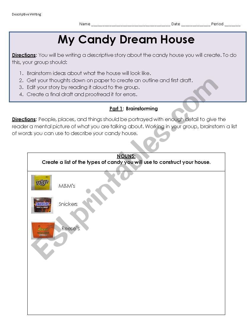 Descriptive Writing - Design a Candy House