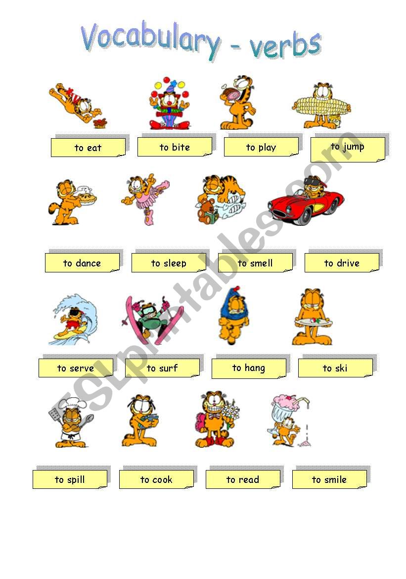 vocabulary verbs worksheet