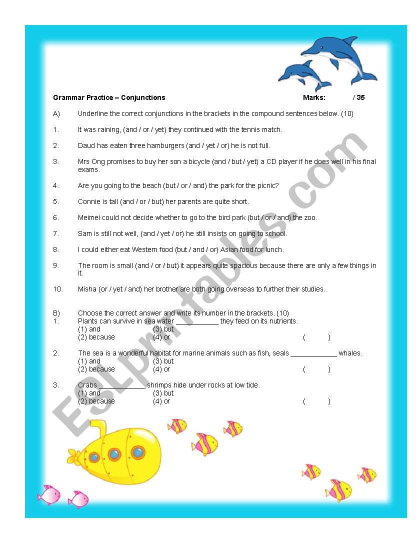 Grammar Practice - Conjunctions