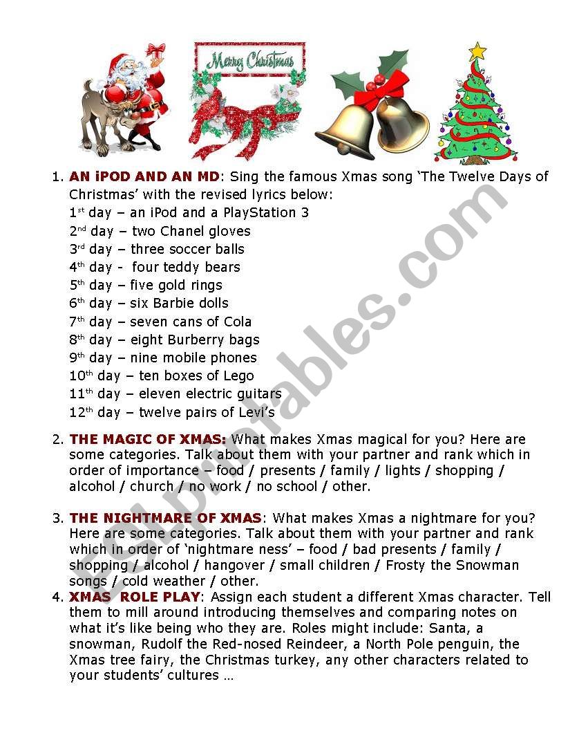 HAPPY CHRISTMAS worksheet