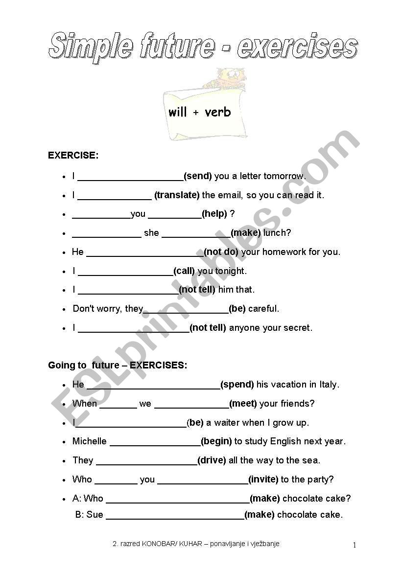 Simple future worksheet