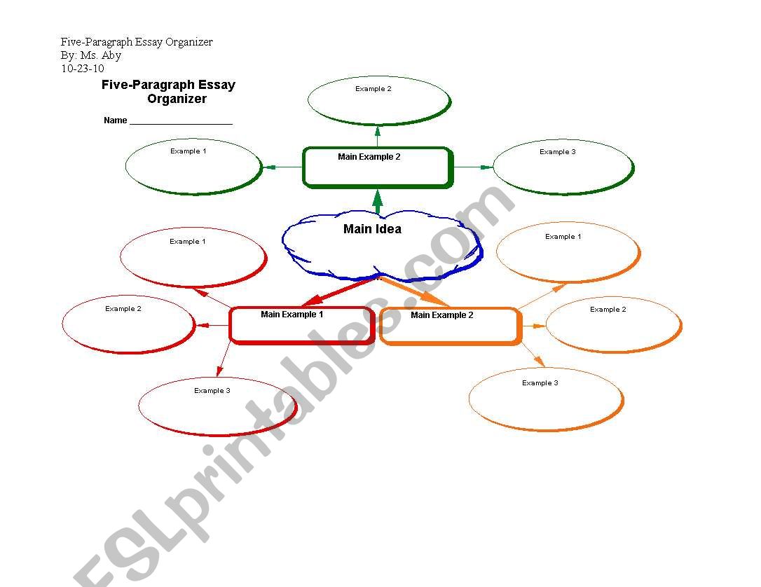 Writing Organizer worksheet