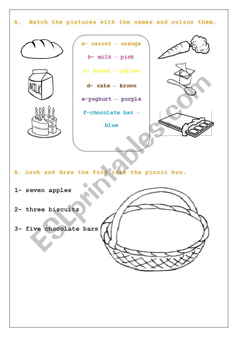 FOOD AND DRINKS worksheet