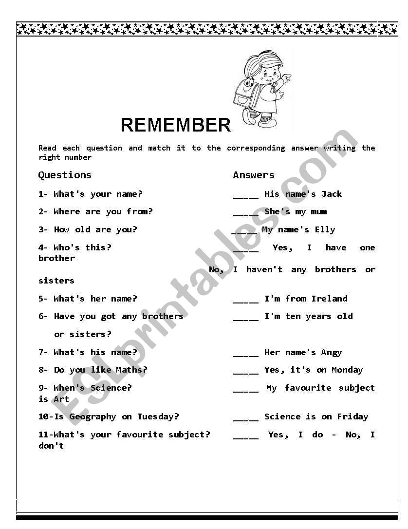 Read&Match worksheet