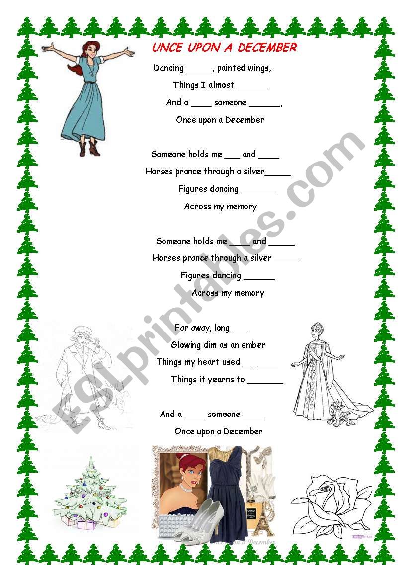 Once upon a December worksheet