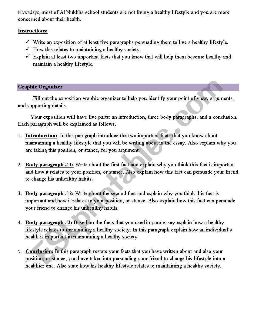 how to write an exposition essay - ESL worksheet by ahmedhani