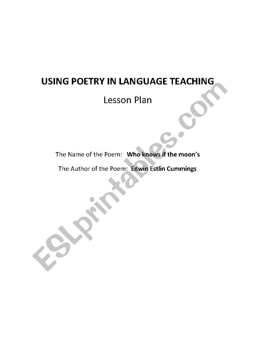 using a poem in language teaching
