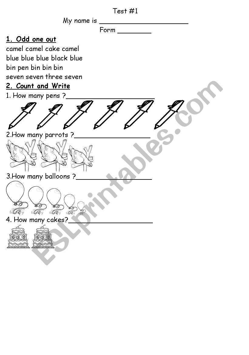 How many ? worksheet