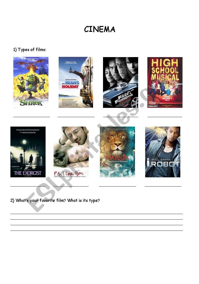 CINEMA worksheet