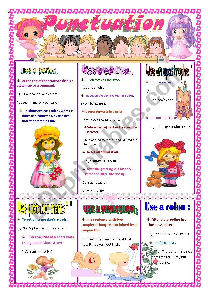 Punctuation worksheet