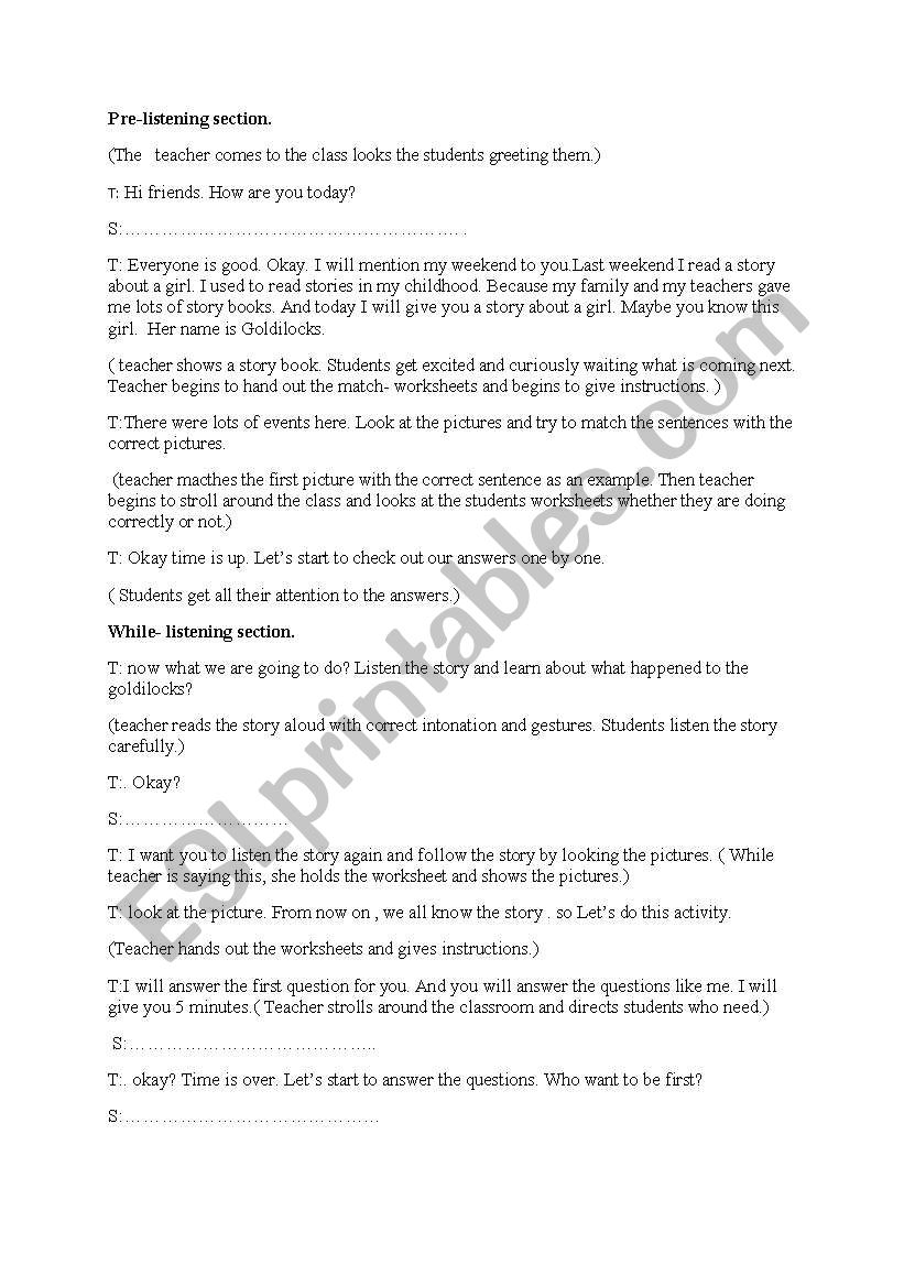 pre- list6ening worksheet