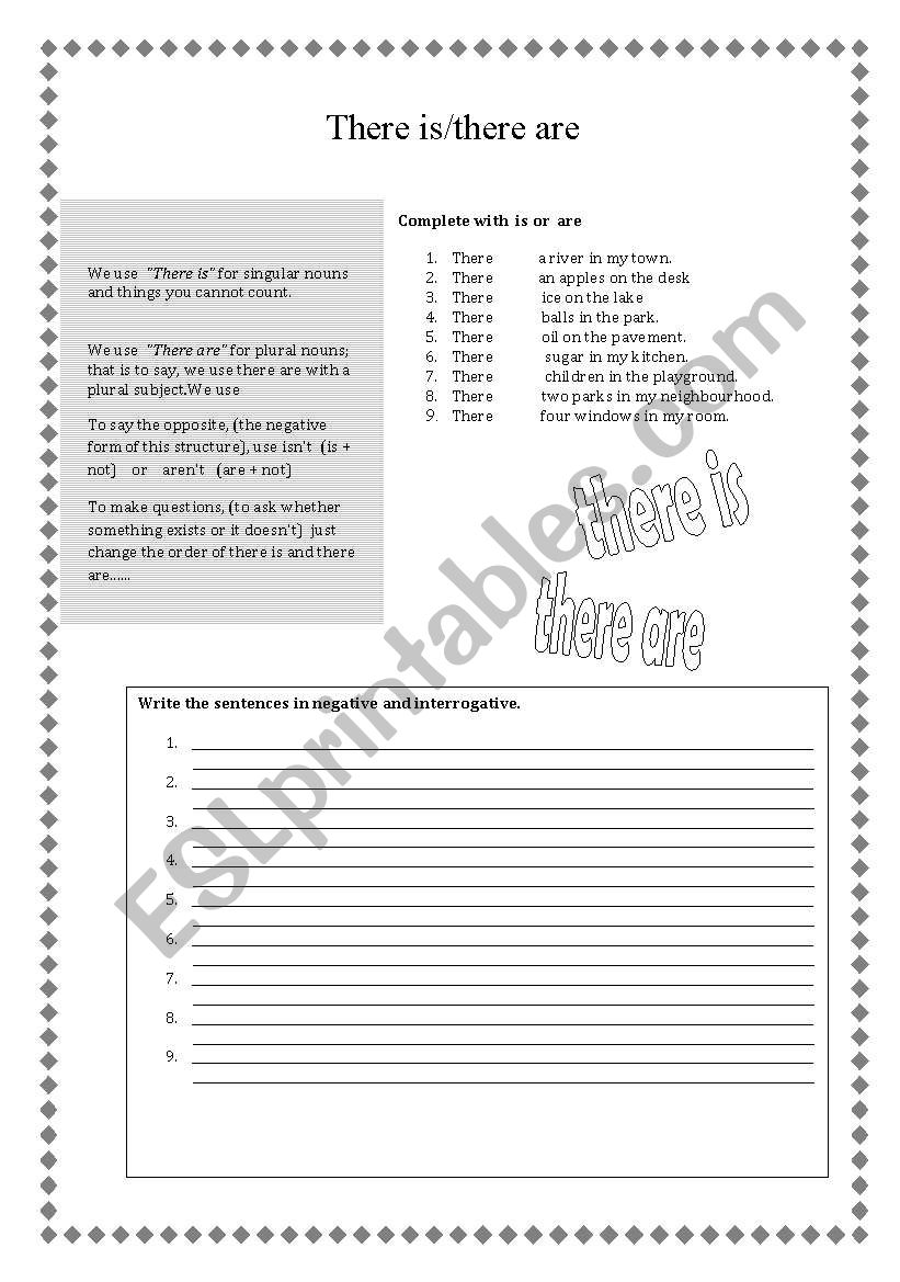 There is, there are worksheet