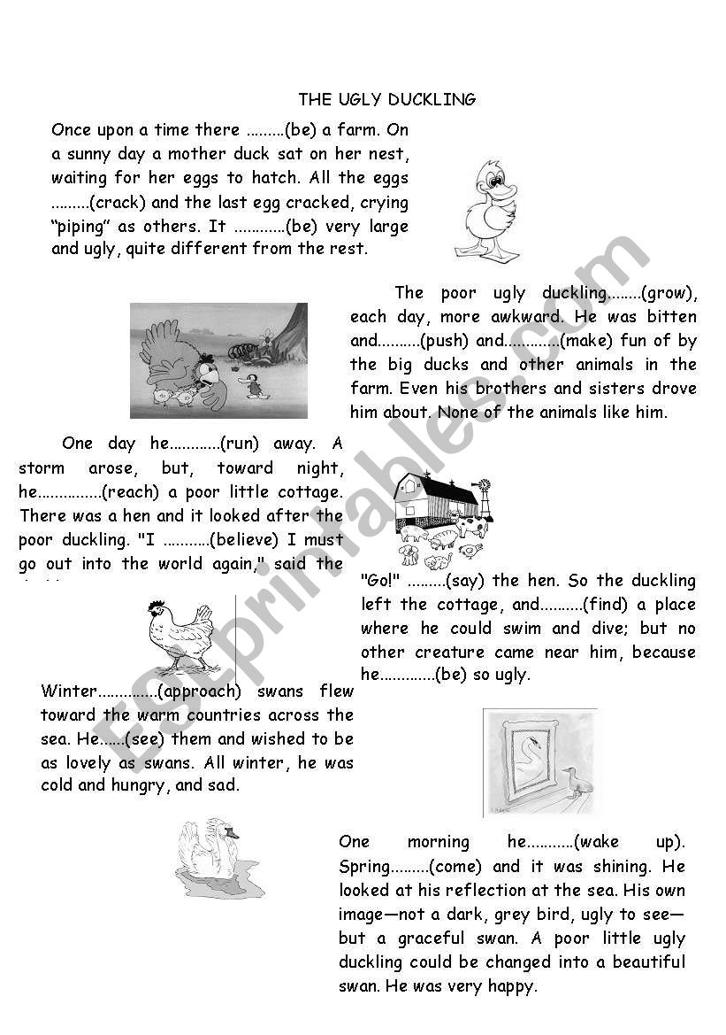 ugly duckling worksheet