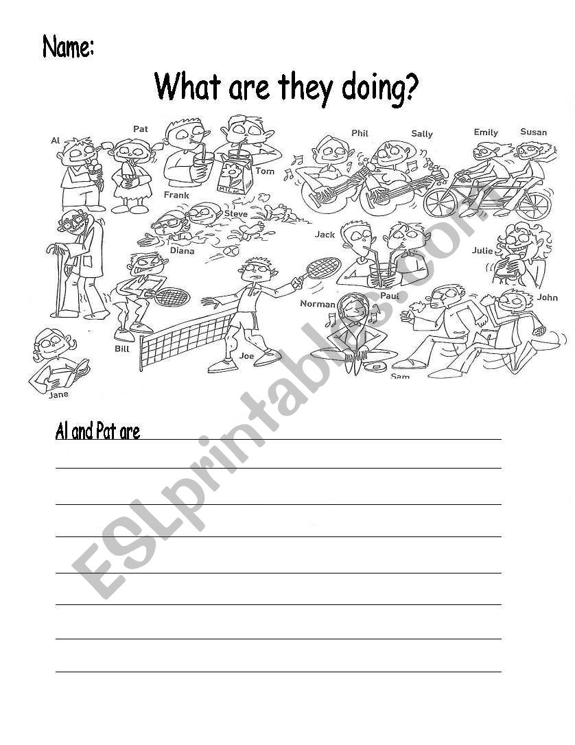 what are they doing? worksheet