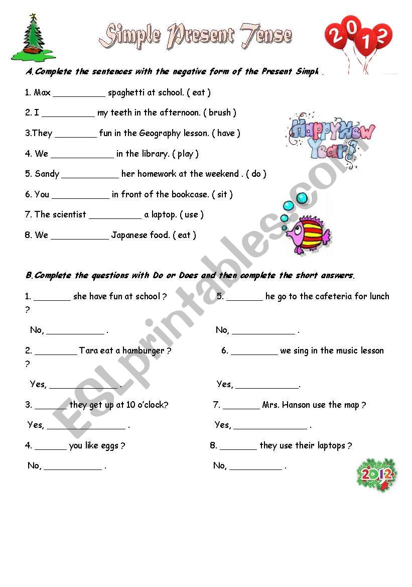 Simple Present Tense worksheet