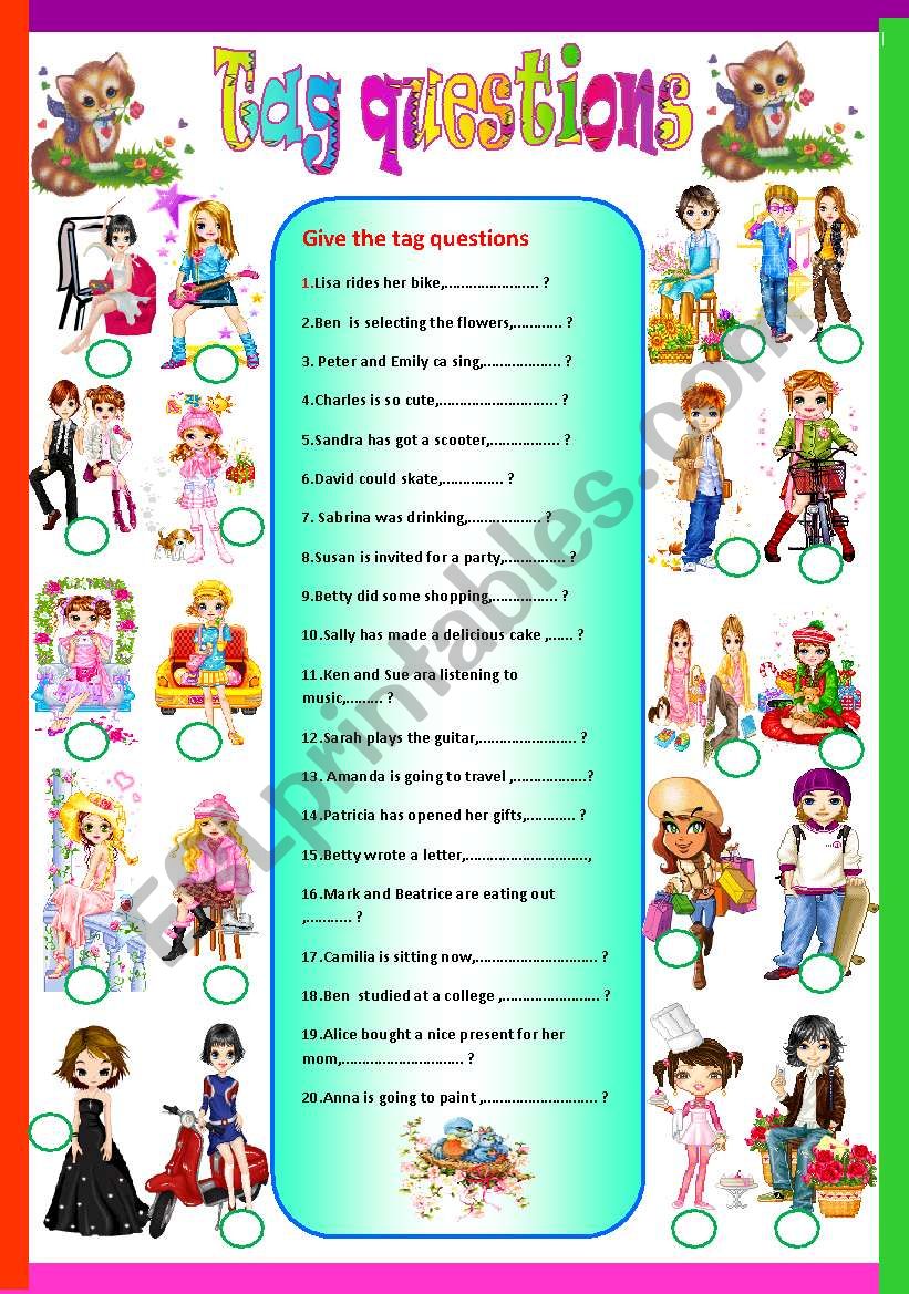 Tag questions worksheet