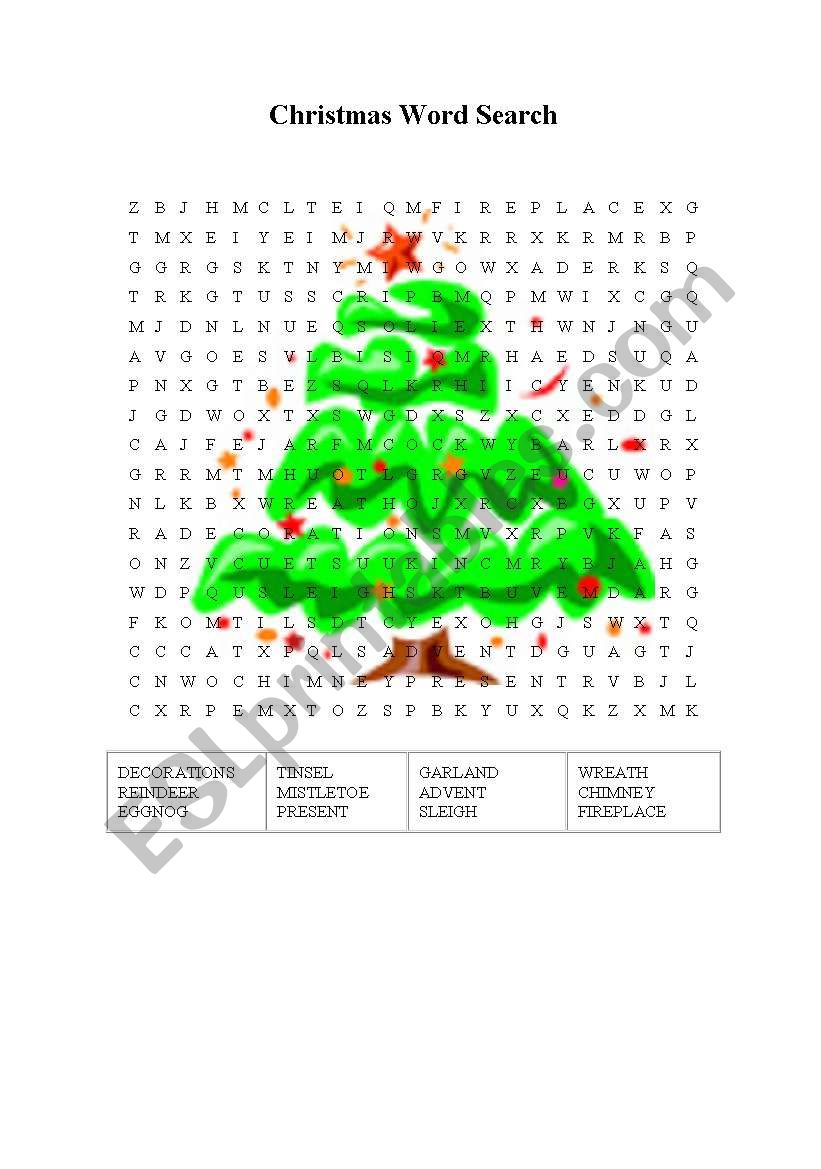 Christmas Word Search  worksheet