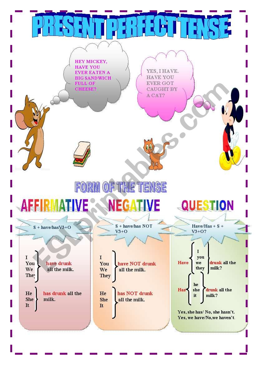 present perfect tense 1 worksheet