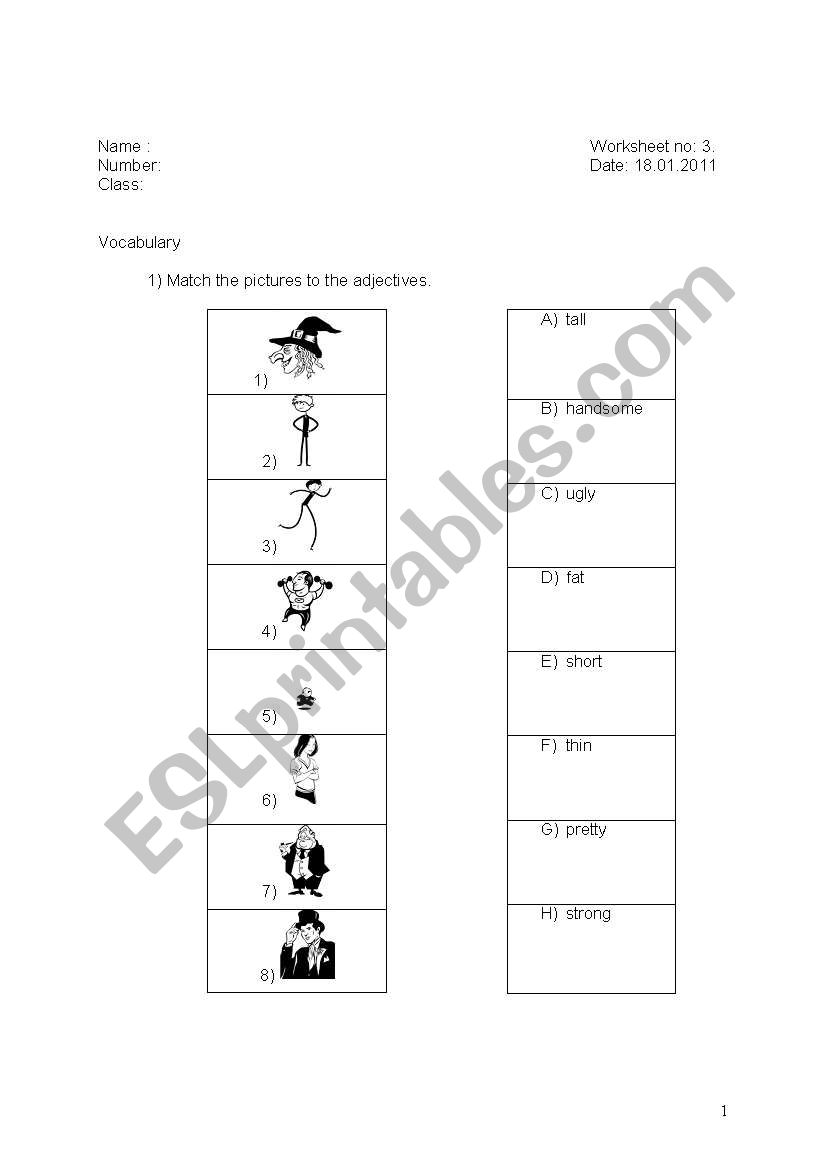 describing people worksheet