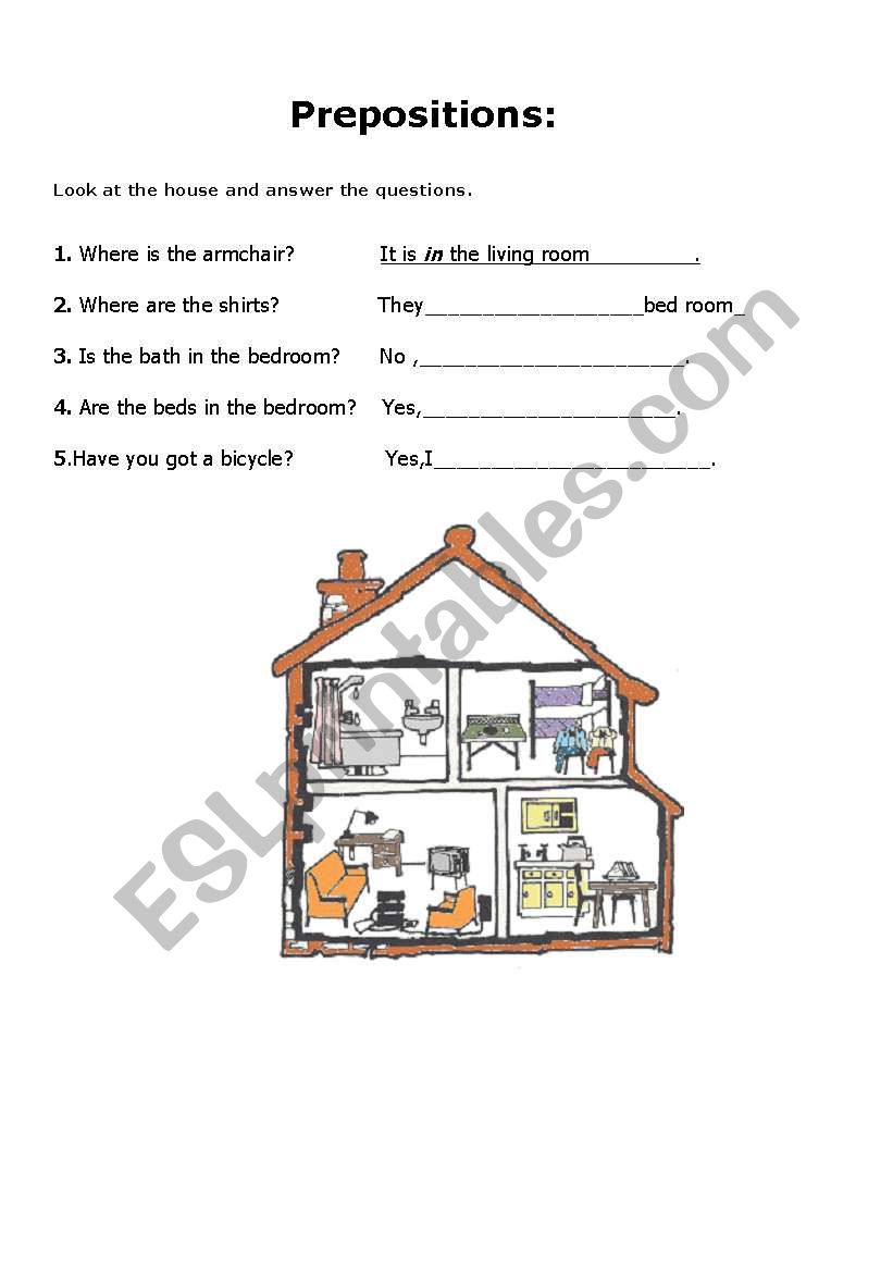 prepositions worksheet