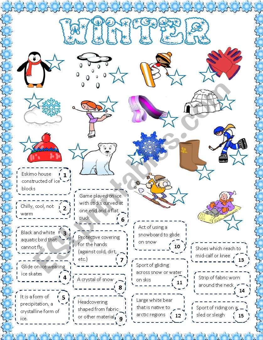 WINTER worksheet