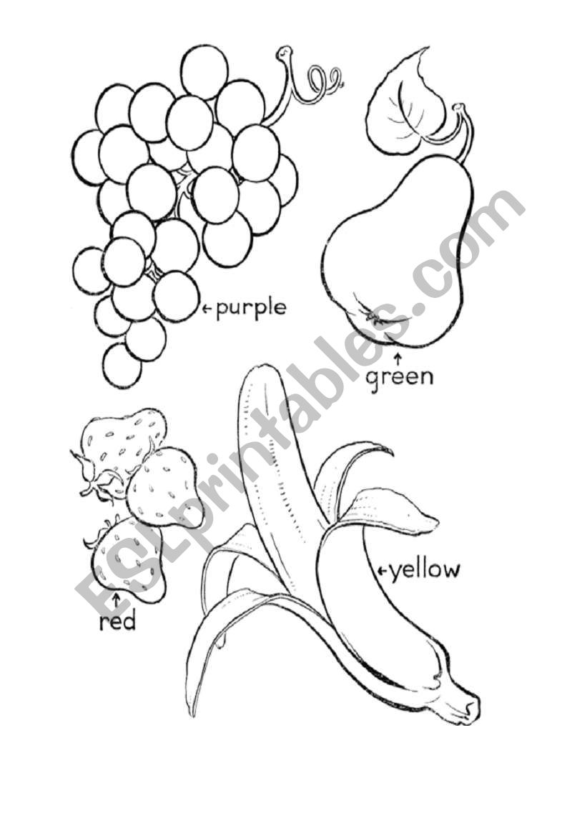 colours and fruits worksheet