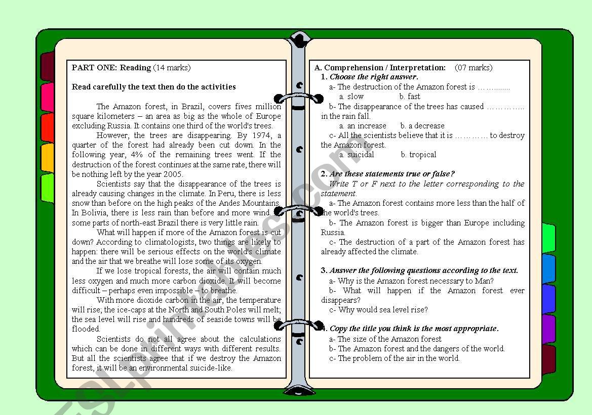 The Amazon Forest Evaluation Paper