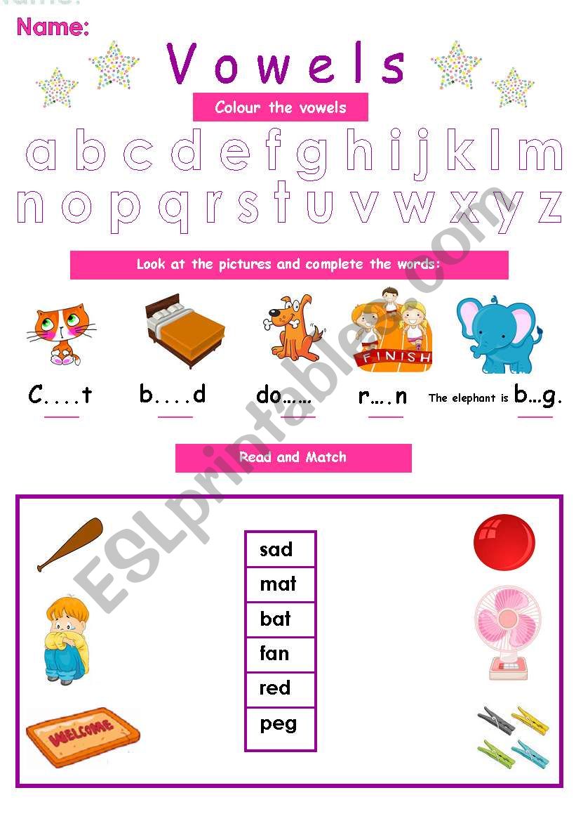 vowels and cvc words worksheet