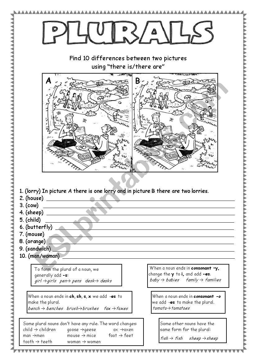 Plurals worksheet