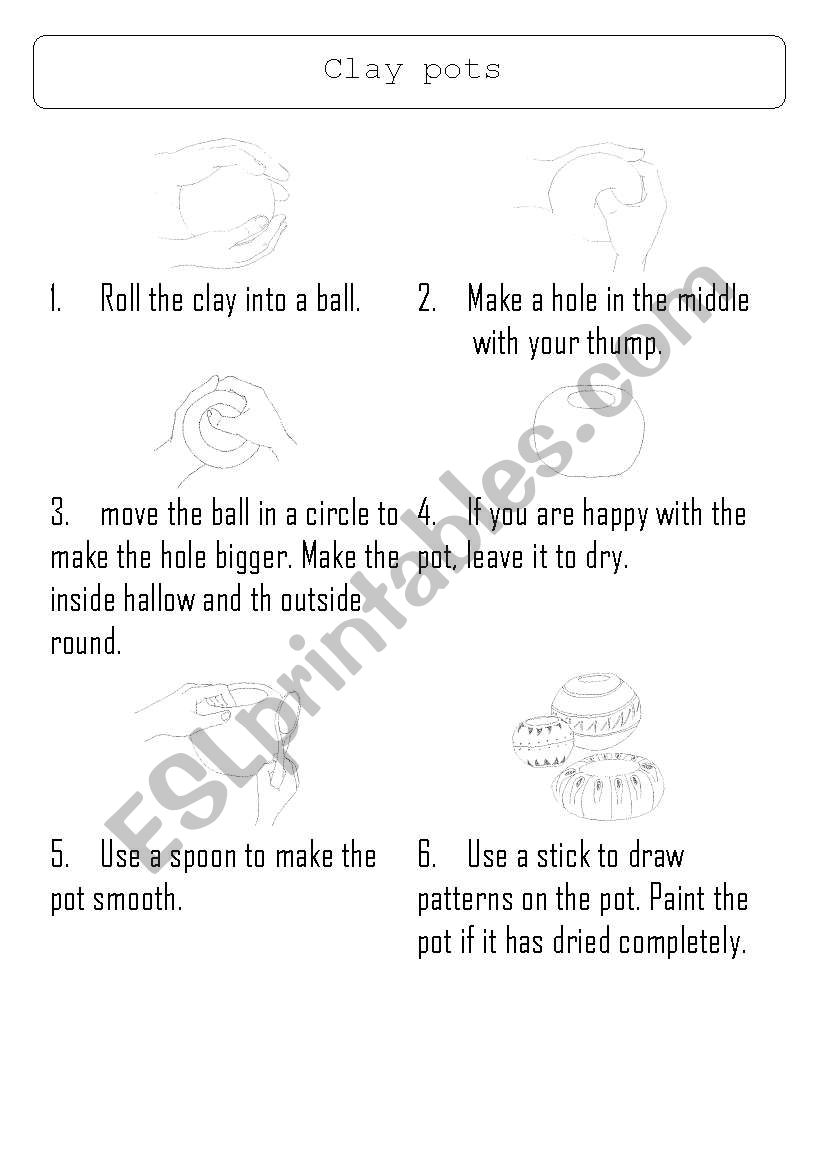 How to make Clay Pots worksheet
