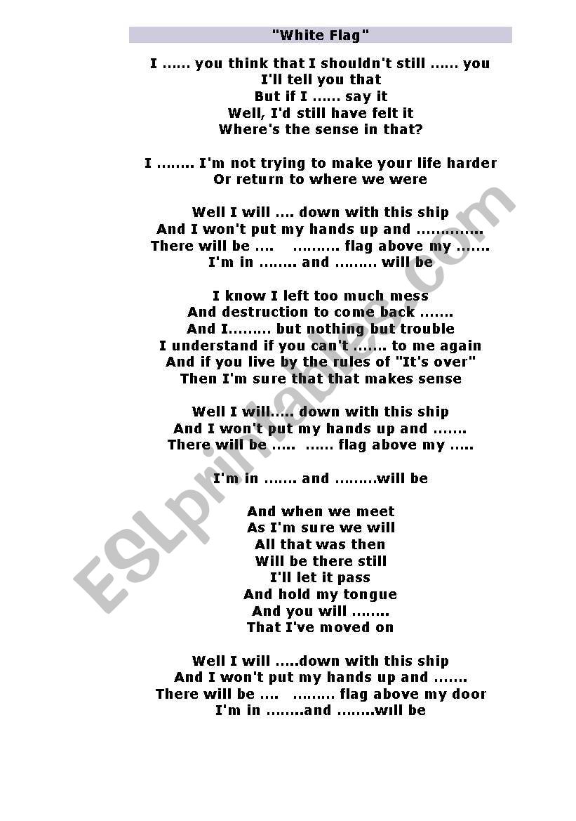 dido-white flag worksheet