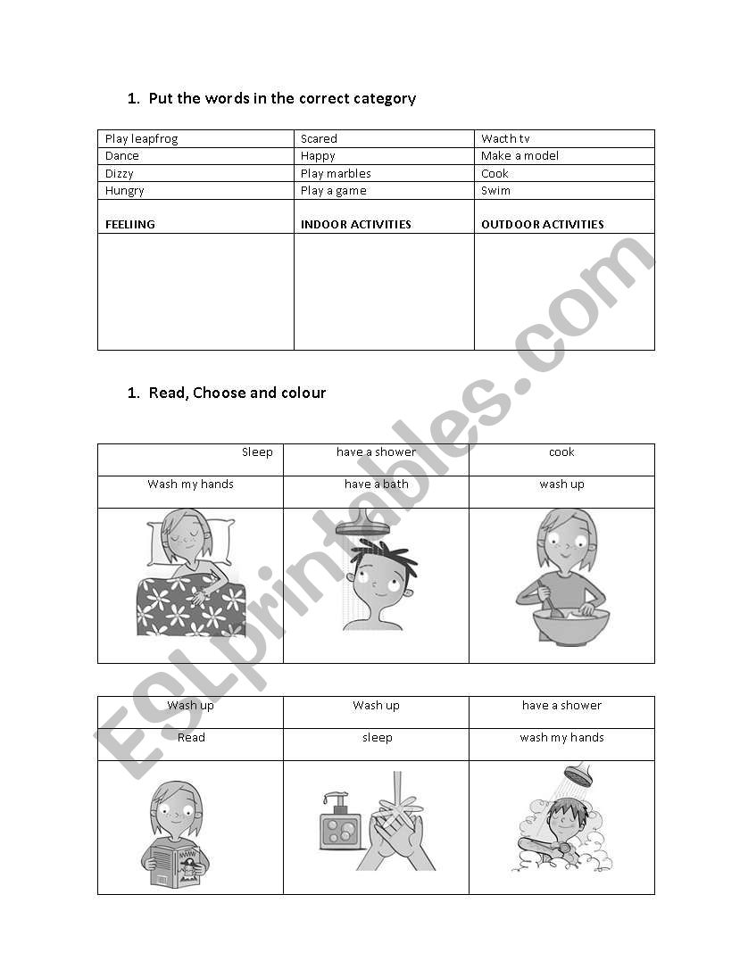 Read and color worksheet