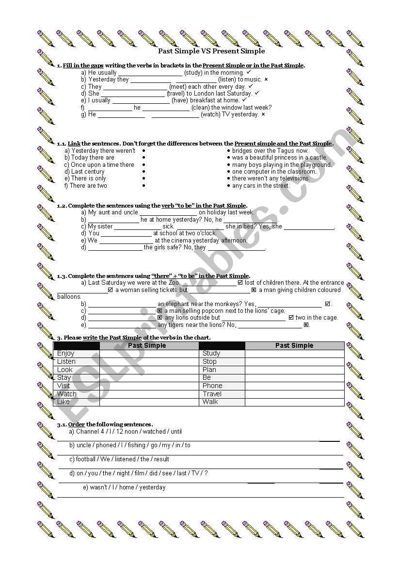 present simple vs past simple worksheet