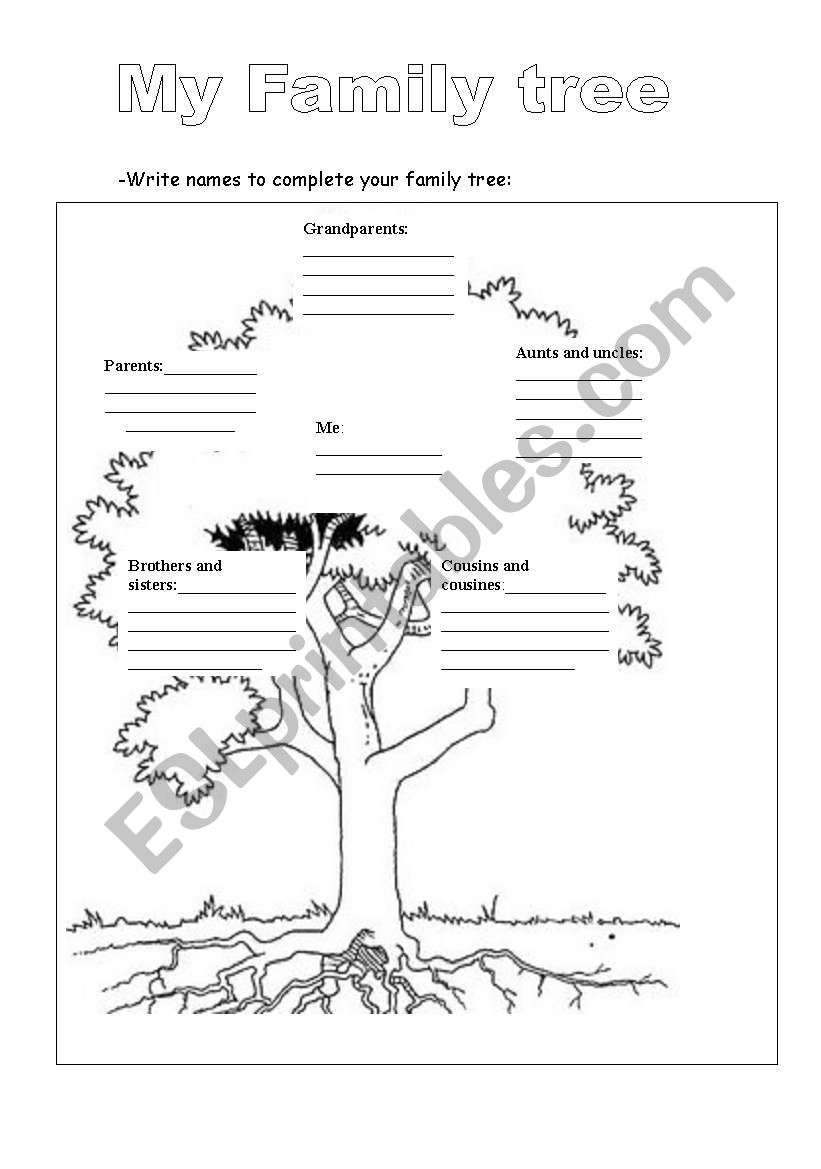 family tree worksheet