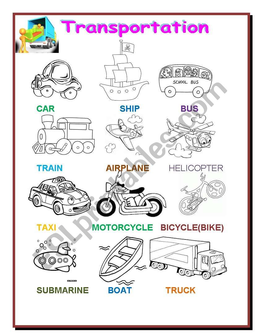 transports worksheet