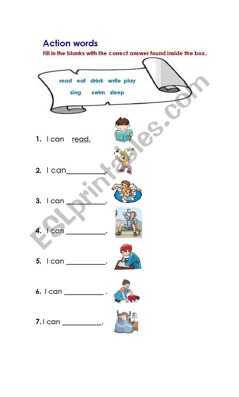 Action Words By Malot Docot worksheet