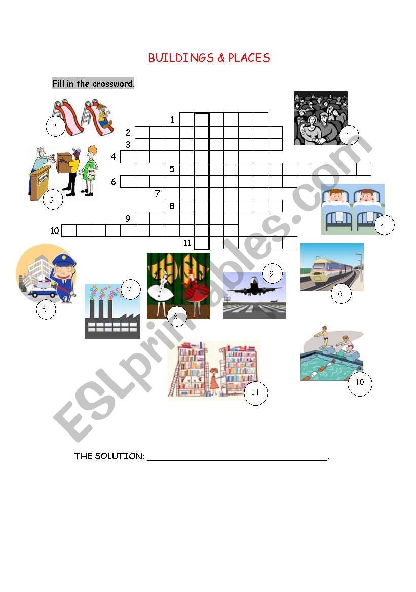 Buildings and Places worksheet