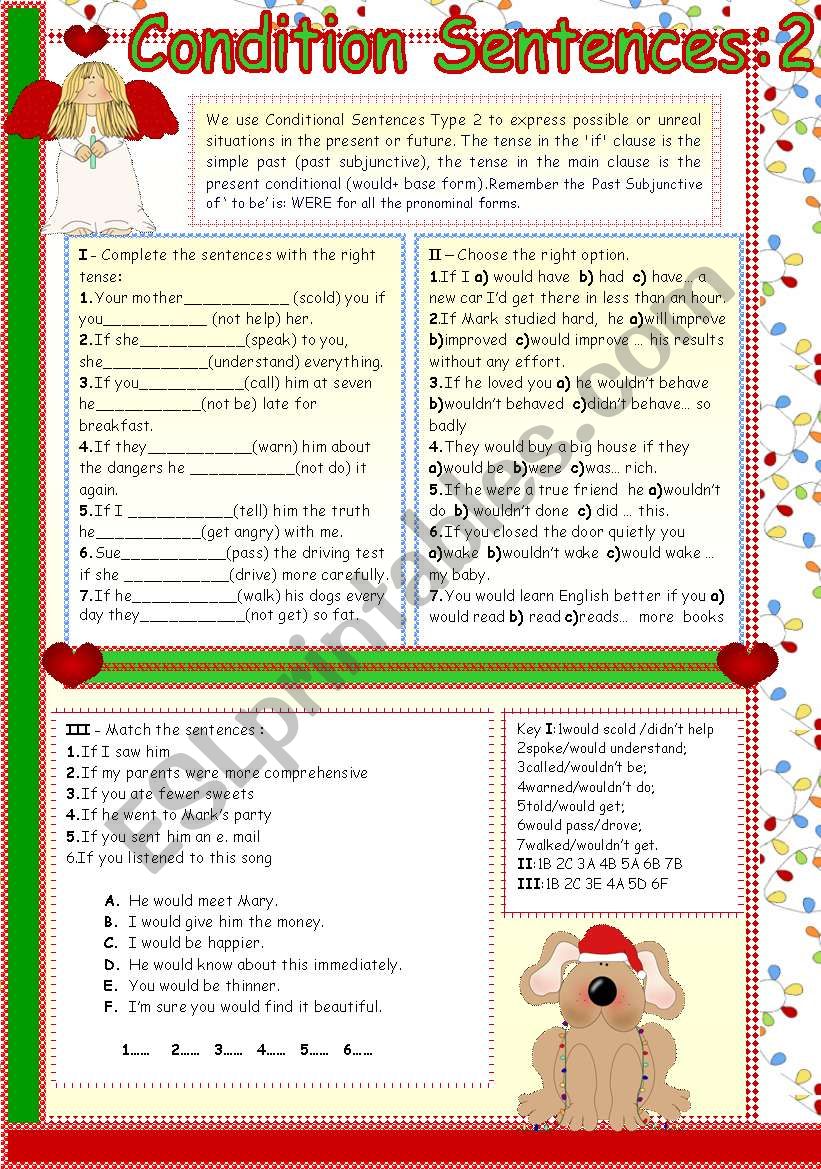 CONDITION SENTENCES: TYPE 2 worksheet